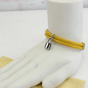 Louis Vuitton Keep it Yellow Multi-Strand Cable Bracelet with Silver Padlock